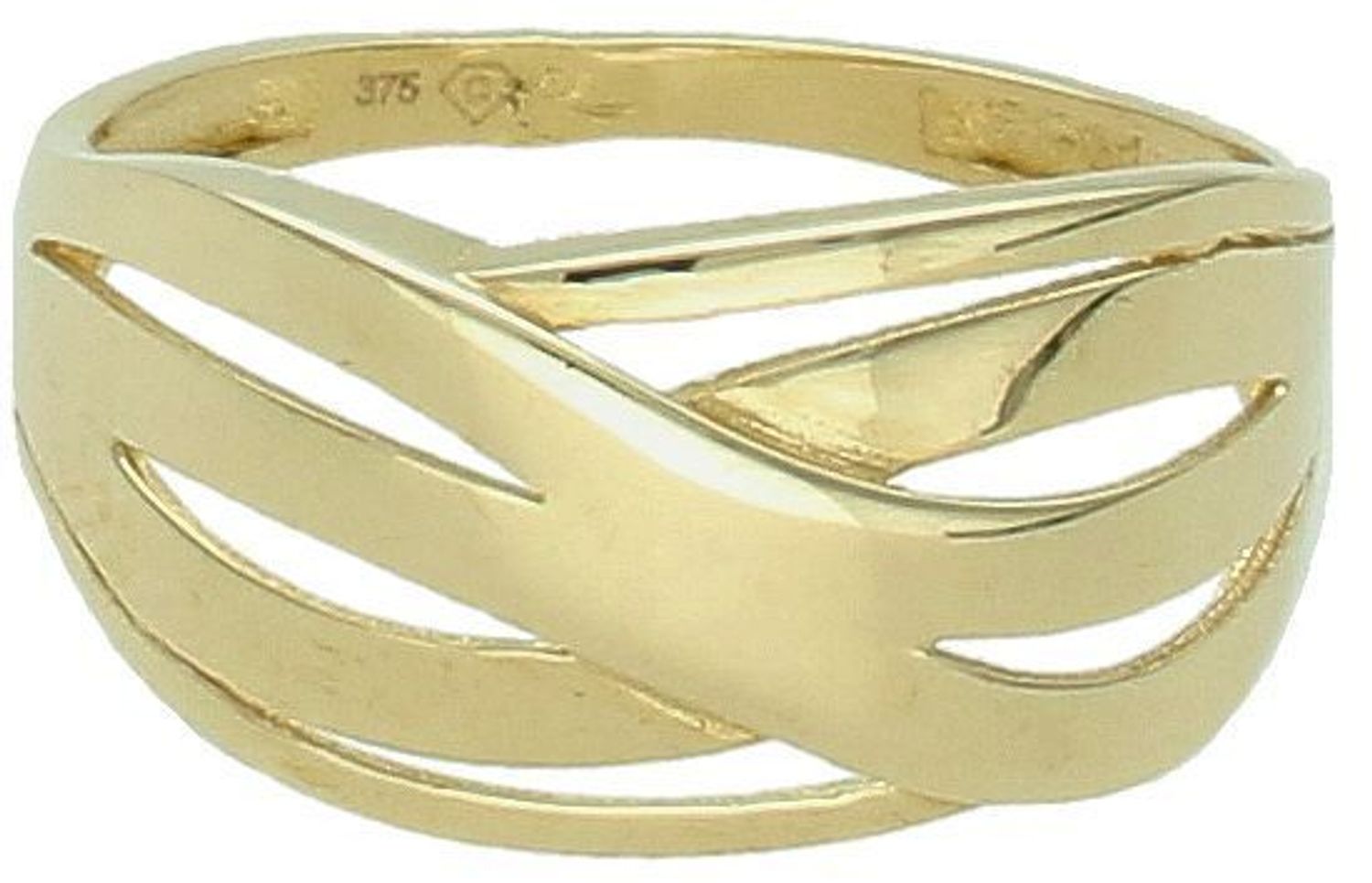 Pierścionek złoty pleciony próba 375, PI 7130 375 Pierścionek wykonany z żółtego 9 karatowego złota o charakterystycznej formie. Złote pierścionki 375 idealne na prezent. Damski złoty pierścionek 1.jpg